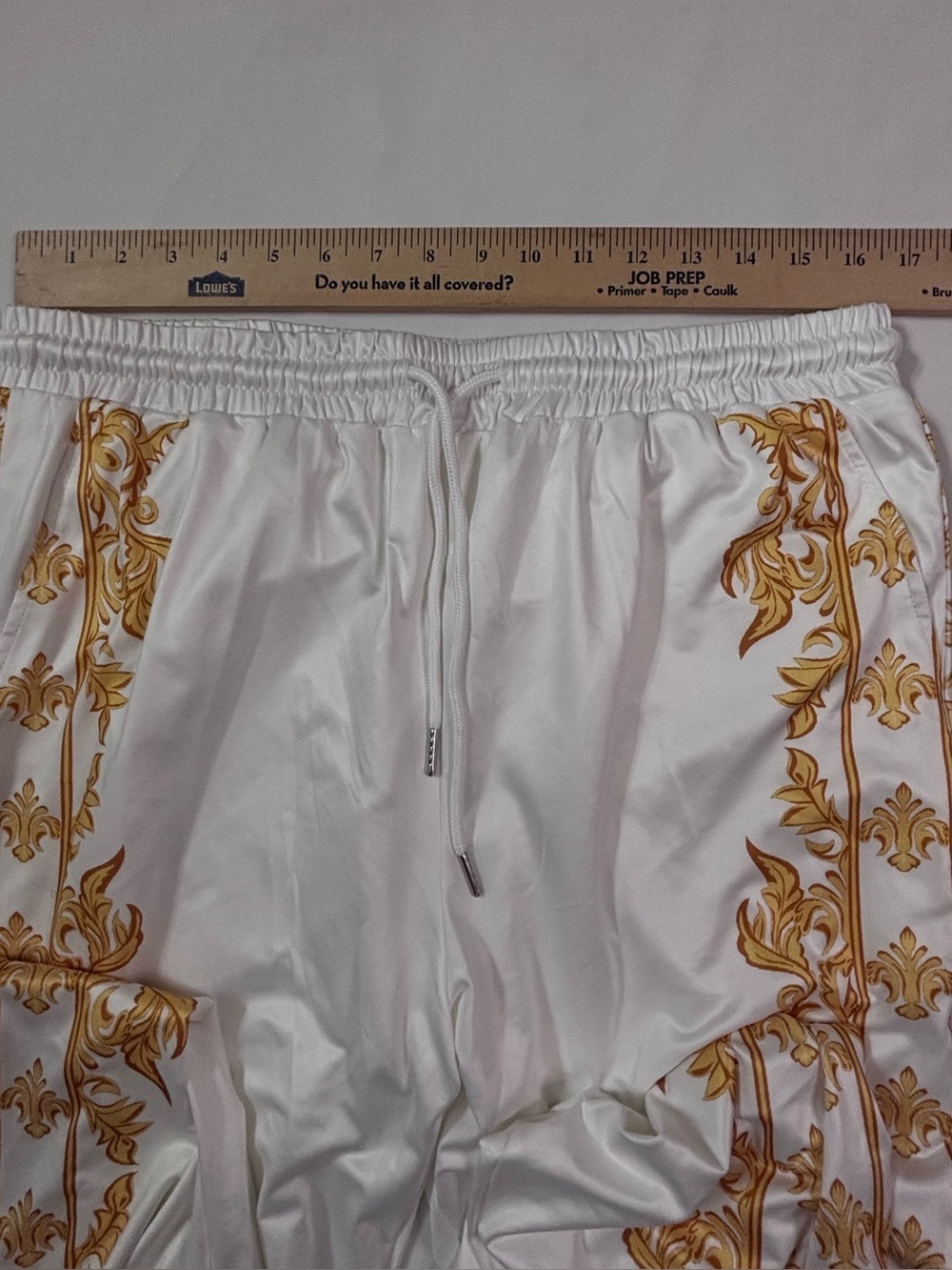 Manfinity Homme White Baroque Print Track Pants Joggers Sz XL - Picture 9 of 13